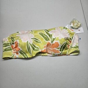 Shade‎ & Shore Women Swimwear 18 Green Floral Bandeau Underwired NWT